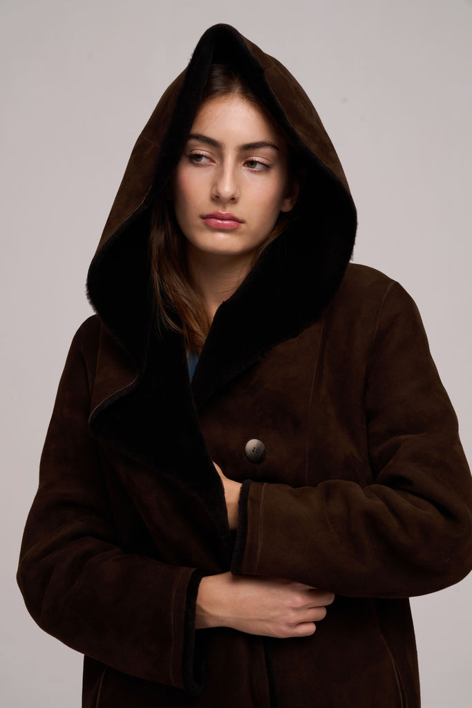 Abrigo Reversible Cordero Merino Doble Face