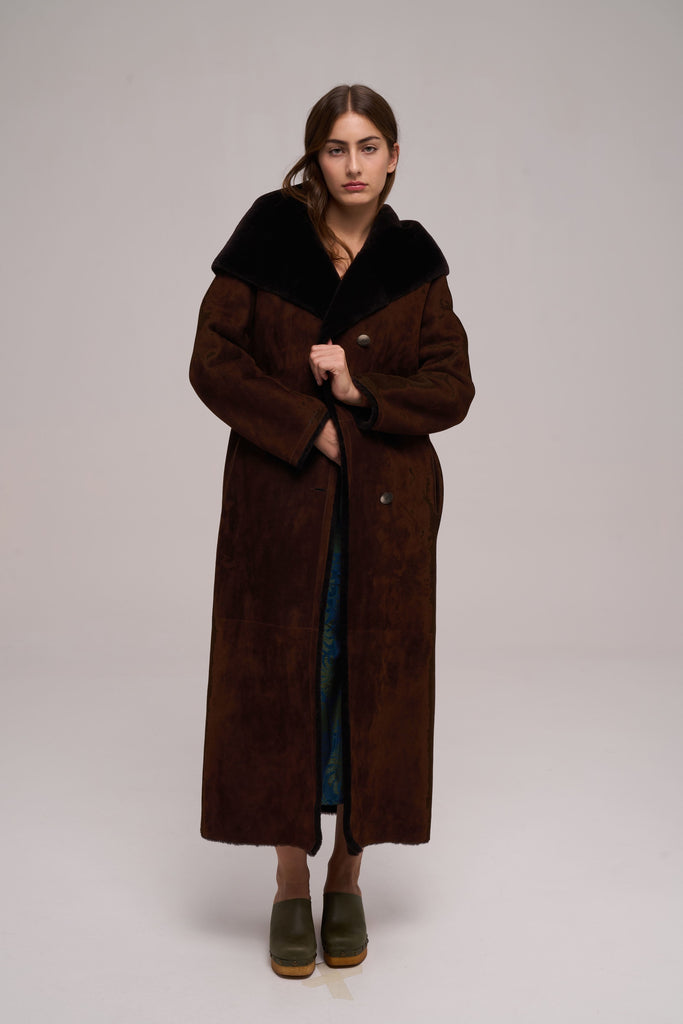 Abrigo Reversible Cordero Merino Doble Face