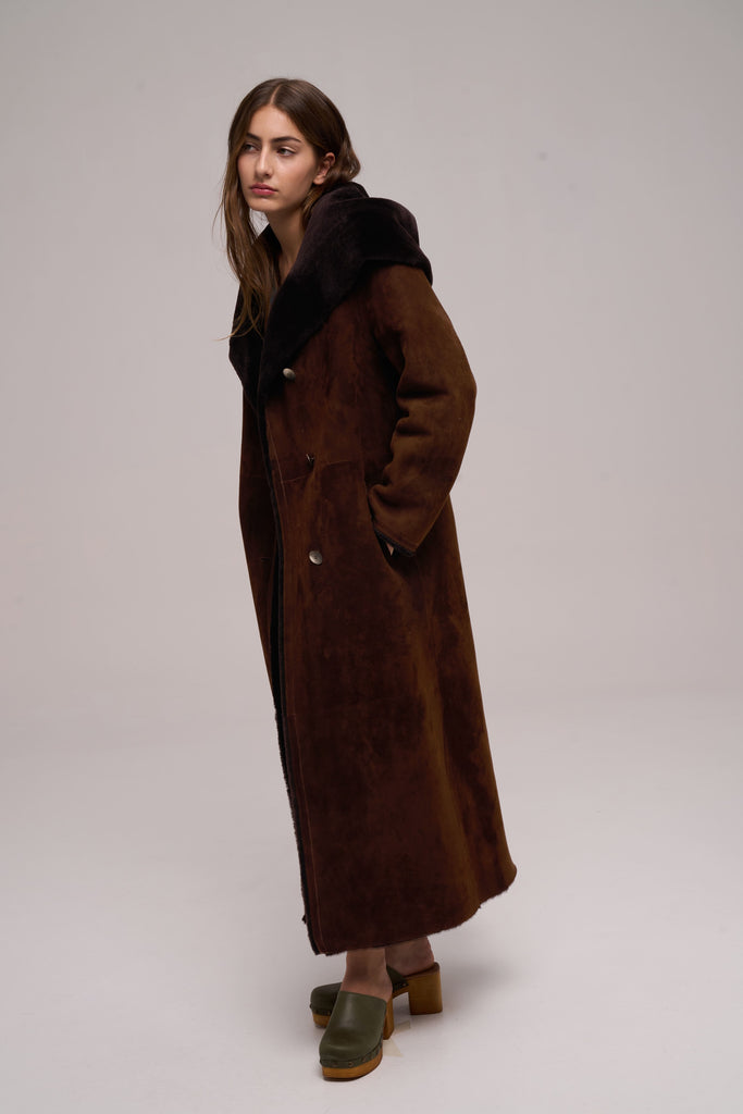 Abrigo Reversible Cordero Merino Doble Face