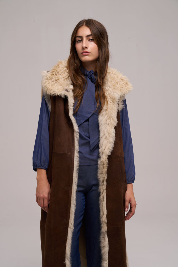 Chaleco Cordero Merino Reversible