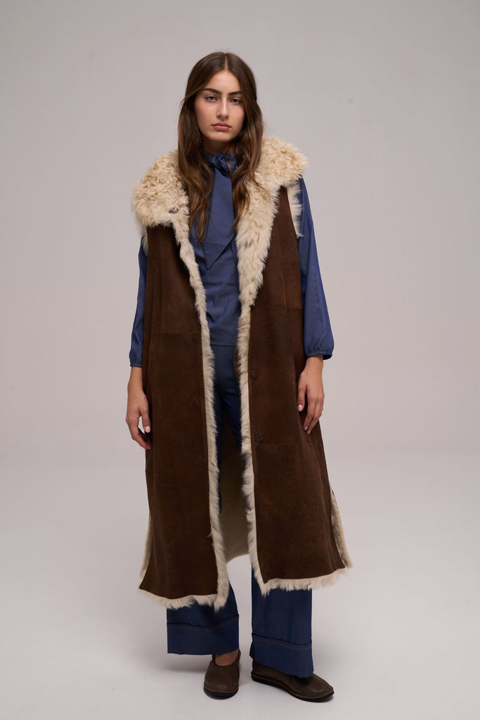 Chaleco Cordero Merino Reversible