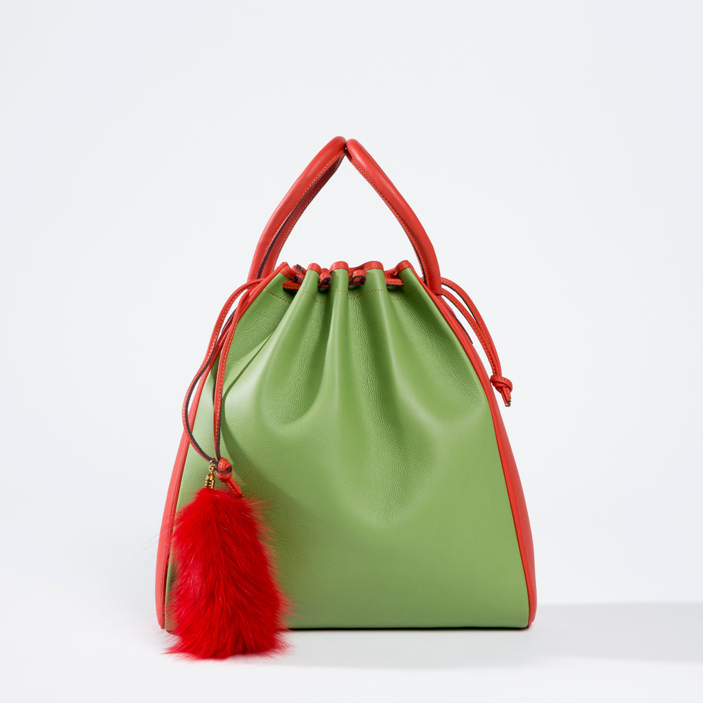 bolso cuero manzana