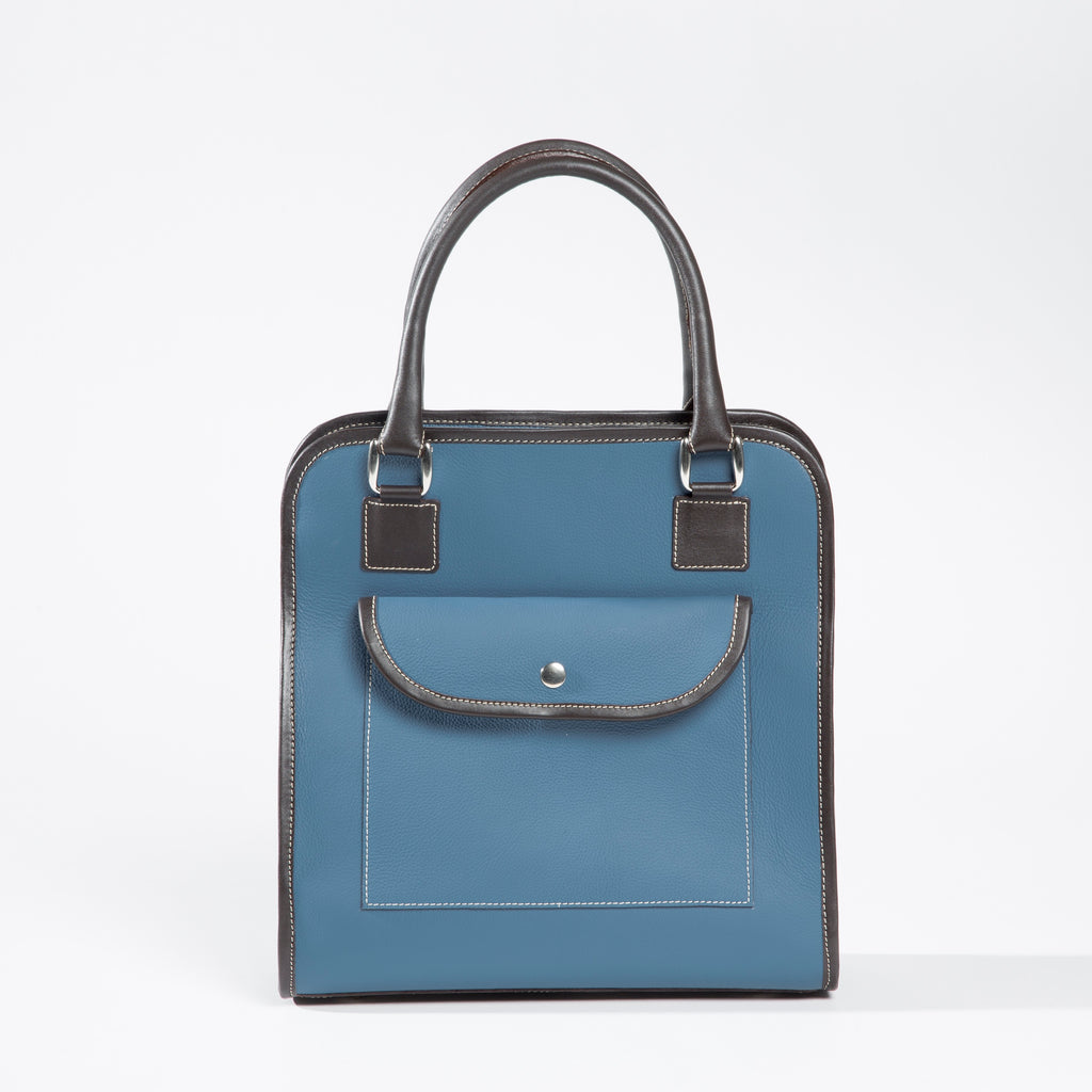 bolso cuero blue