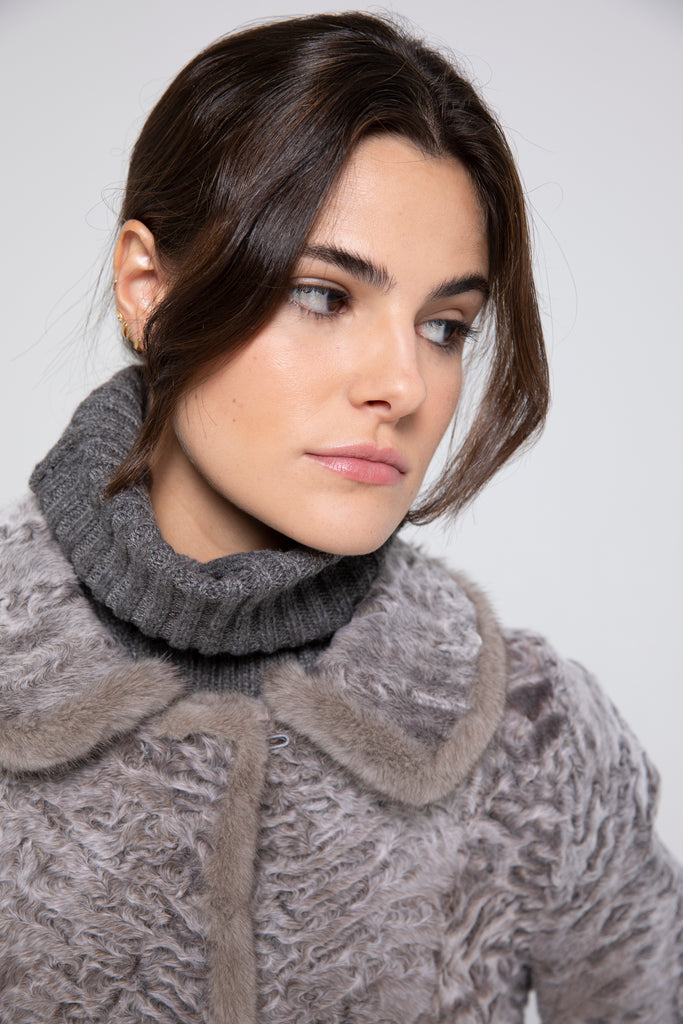 chaqueta astracan y vison