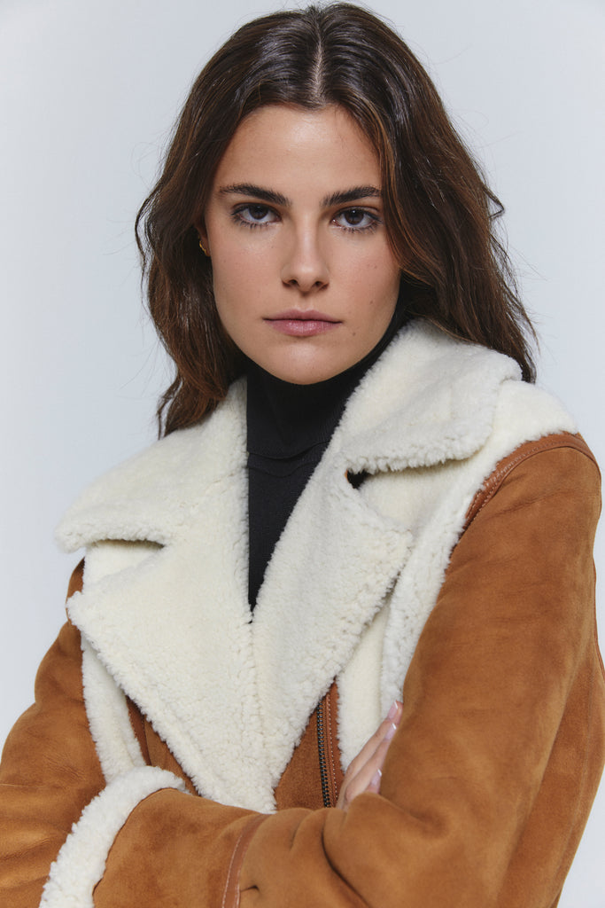 chaqueta codero merino doble faz